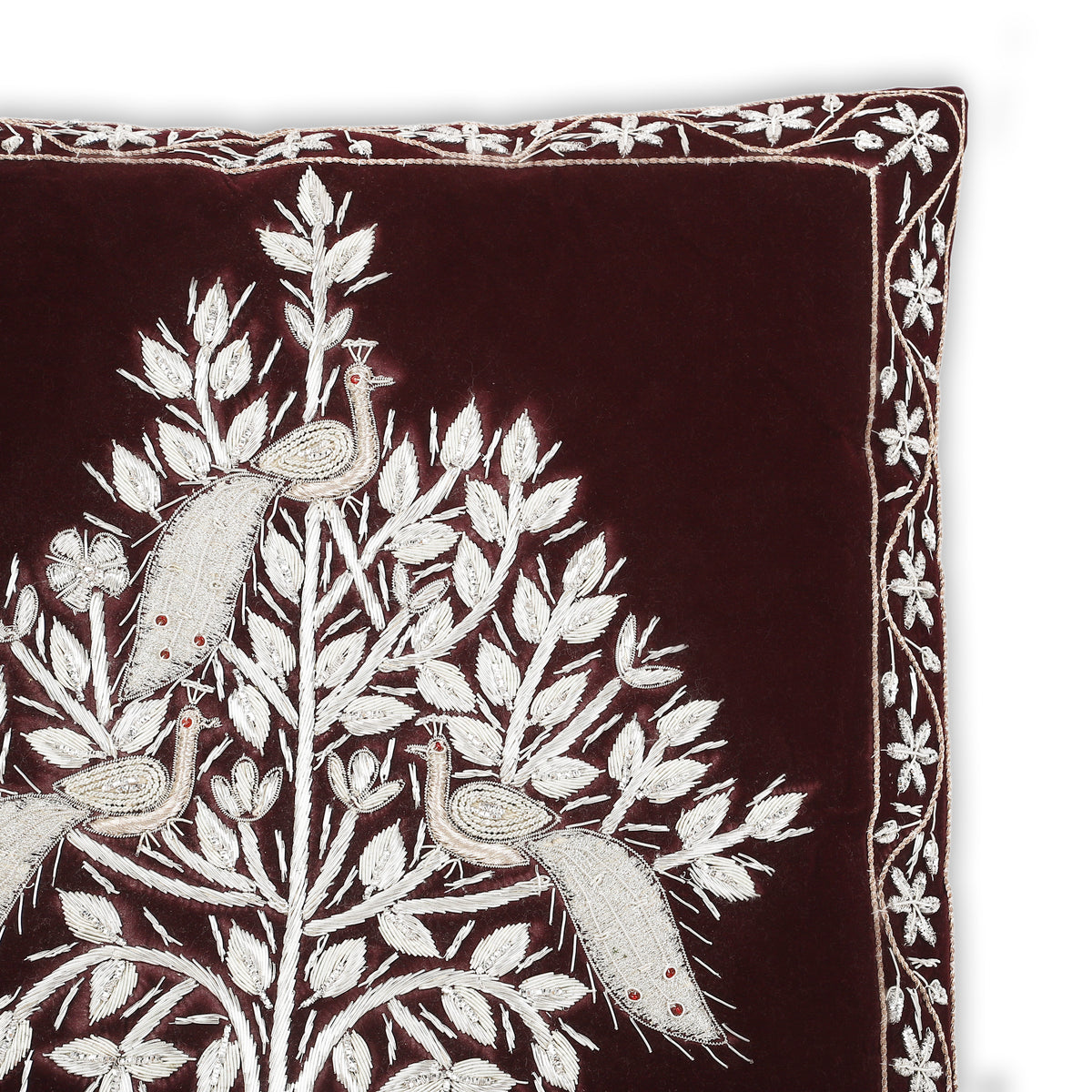 Shaan Embroidered Velvet Cushion Cover Shop Home Edition