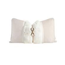 Load image into Gallery viewer, Ivory Fur Rectangle Cushion Cover
