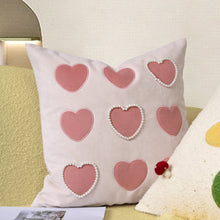 Load image into Gallery viewer, Pink Hearts Cushion Cover