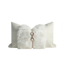 Load image into Gallery viewer, Ivory Fur Rectangle Cushion Cover
