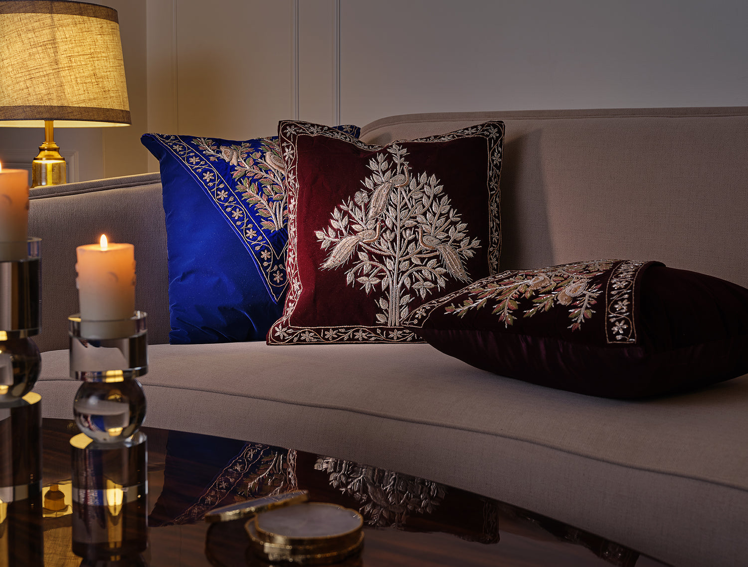 Amaara - Zardozi Cushion Covers