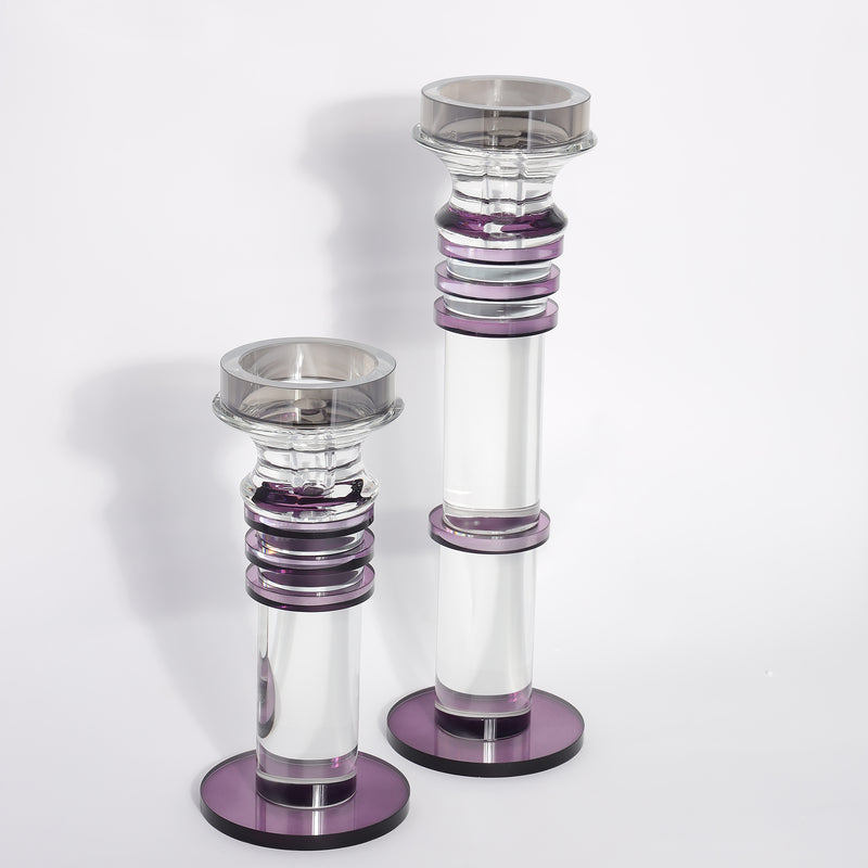 Plum Candle Holders - (Set of 2)