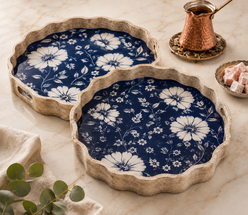 Byzantine Blue Tray - Set of 2