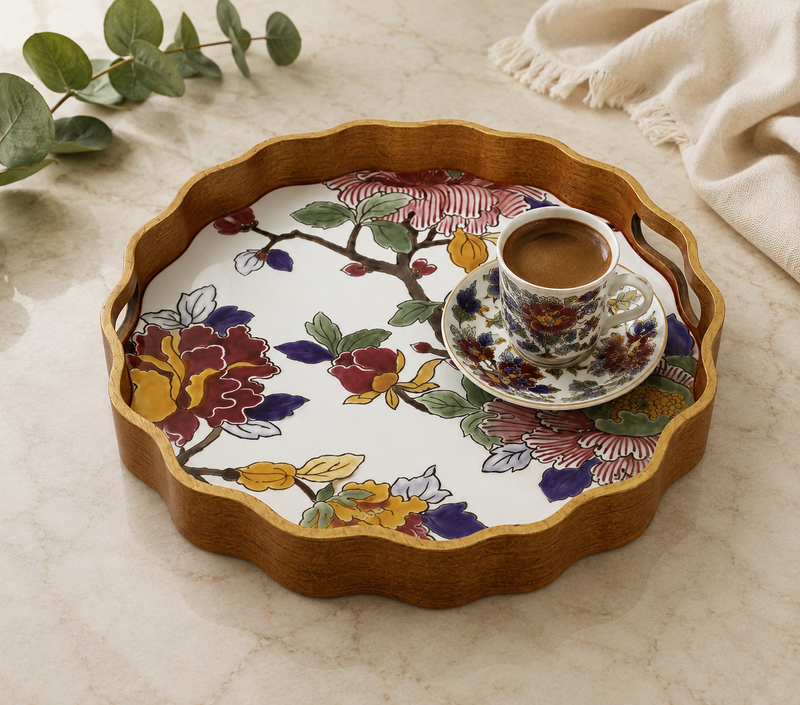 Oriental Bloom Tray - Set of 2