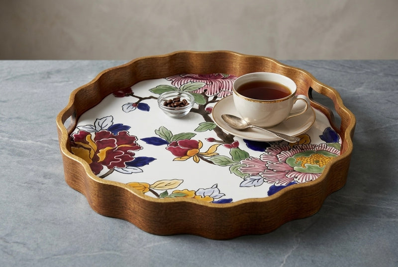 Oriental Bloom Tray - Set of 2