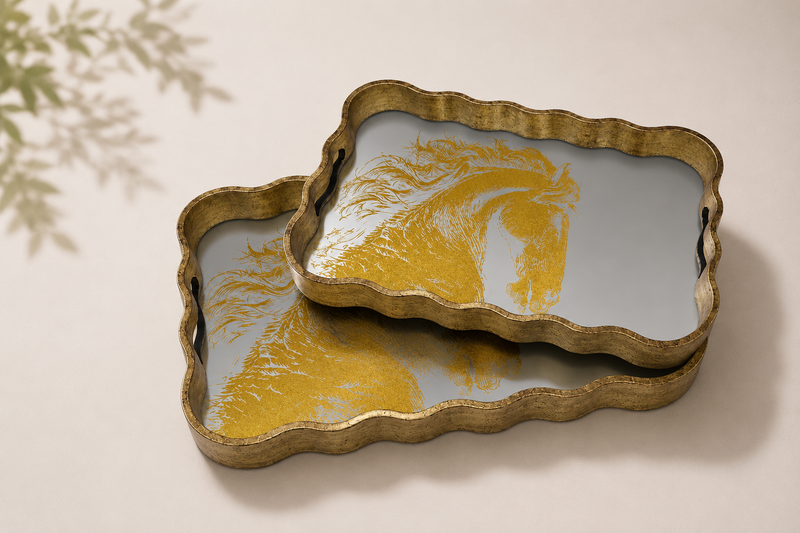 Golden Stallion Tray - Set of 2