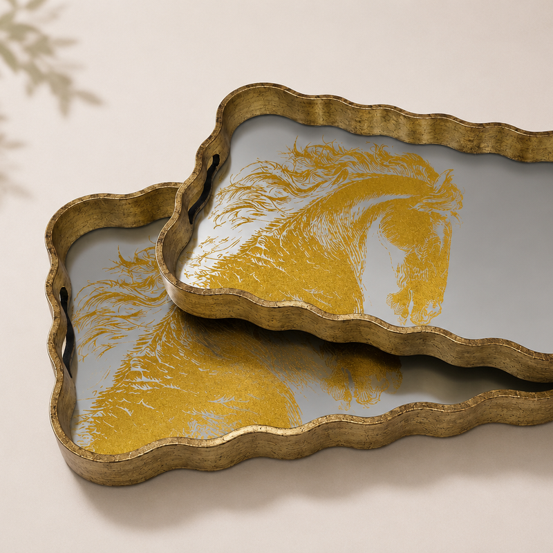 Golden Stallion Tray - Set of 2