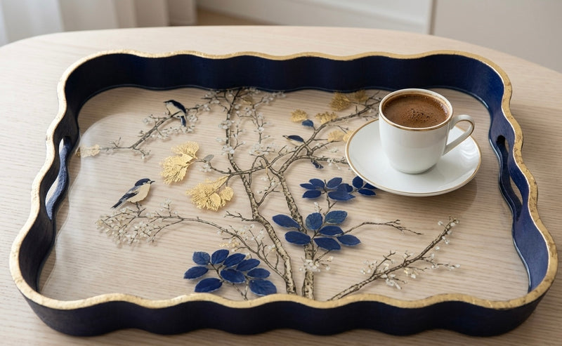 Indigo Aura Tray - Set of 2