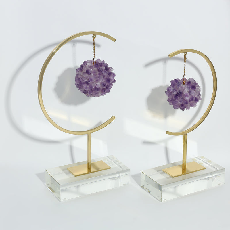 Opal Crystal Decor Amethyst - Set of 2