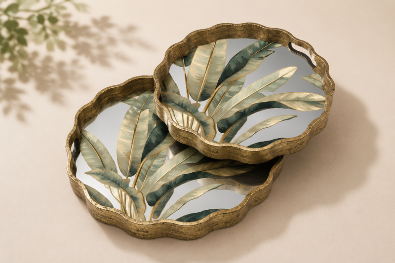 Tropical Whisper Tray - Set of 2
