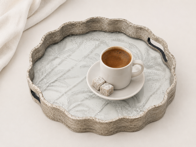 Ivory Oasis Tray - Set of 2