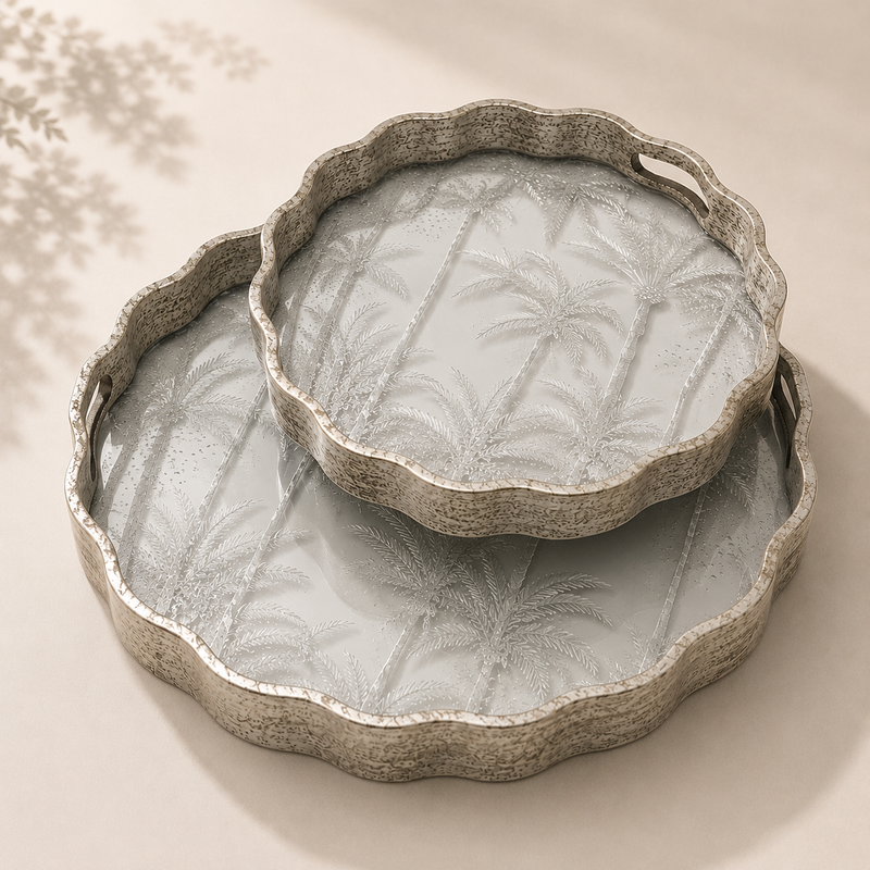 Ivory Oasis Tray - Set of 2