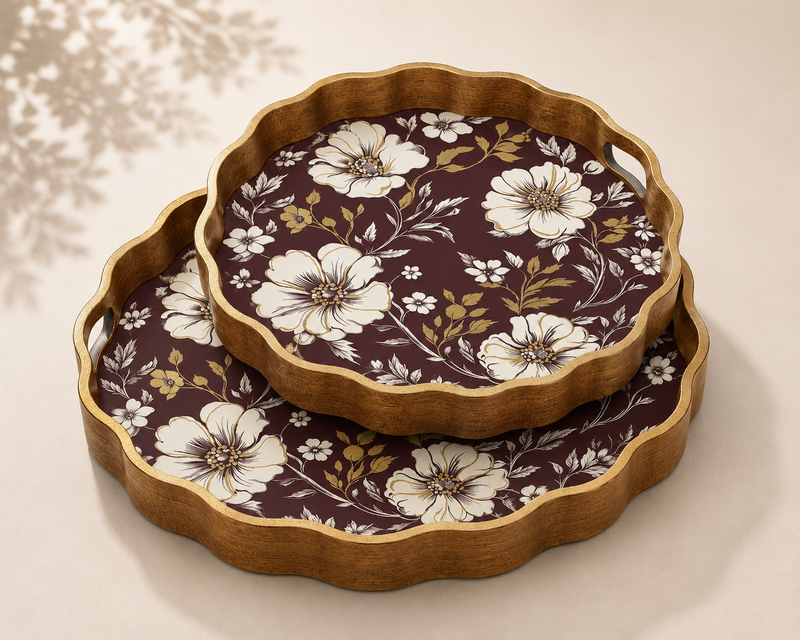 Scarlet Splendour Tray - Set of 2