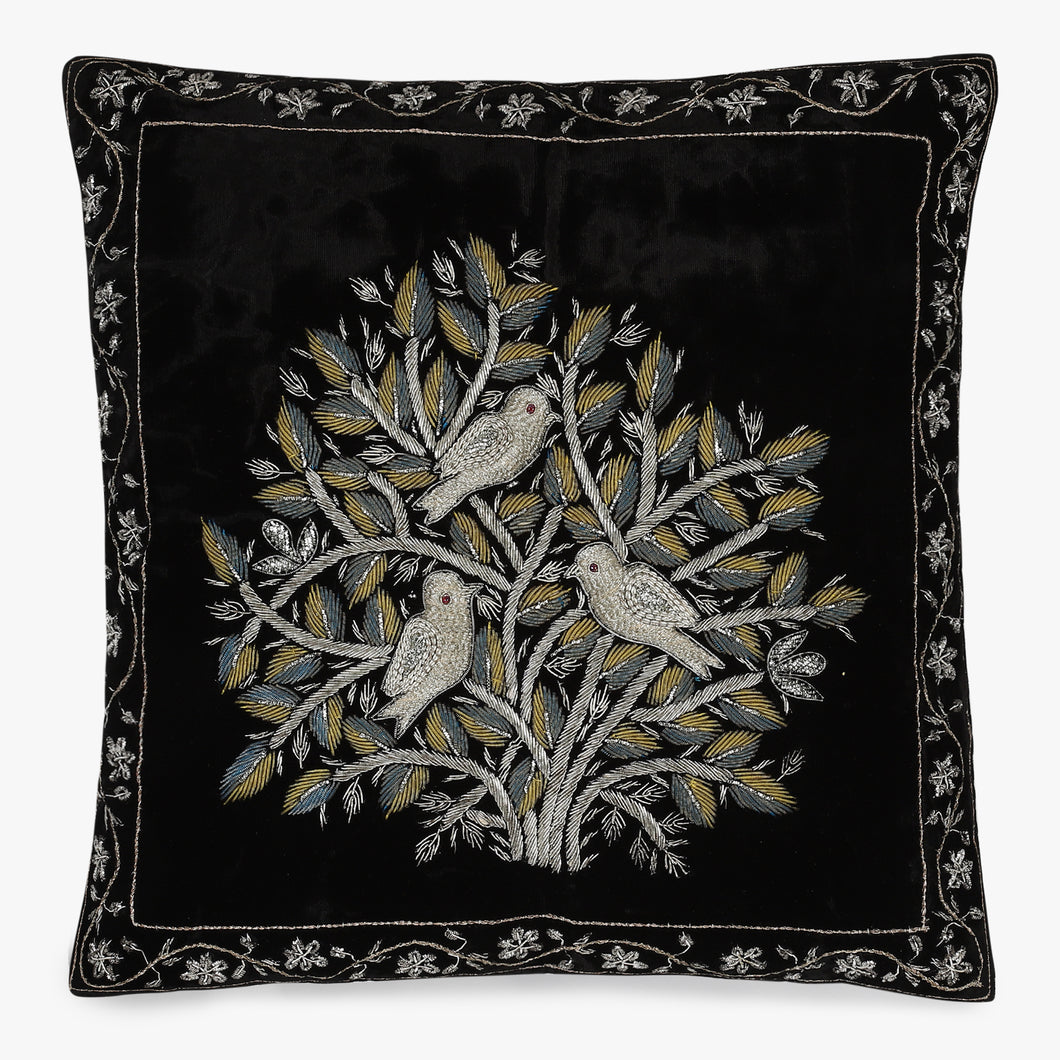 Faiz Embroidered Velvet Cushion Cover