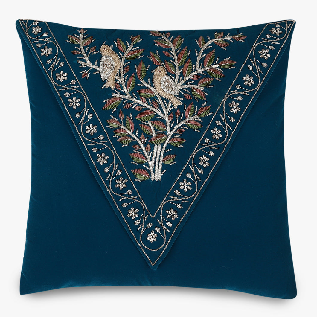 Falak Embroidered Velvet Cushion Cover