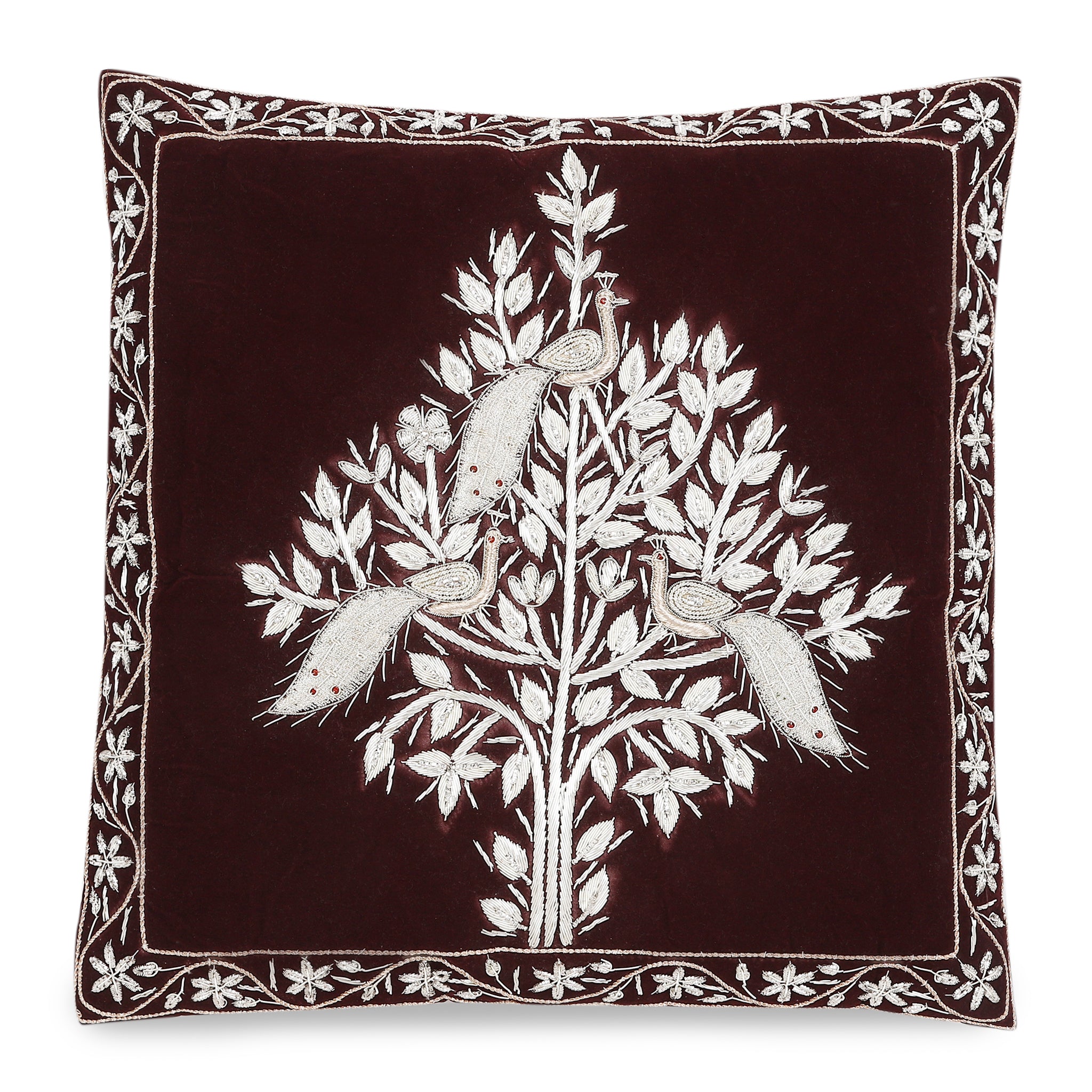 Shaan Embroidered Velvet Cushion Cover