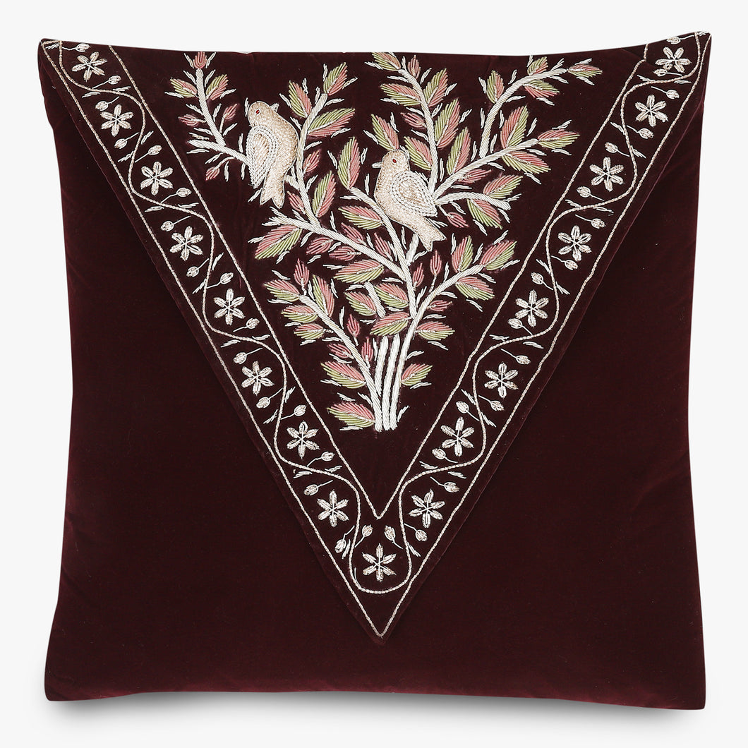 Nazaara Embroidered Velvet Cushion Cover