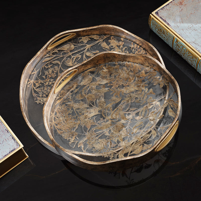 Vintage Botanica Tray - Set of 2