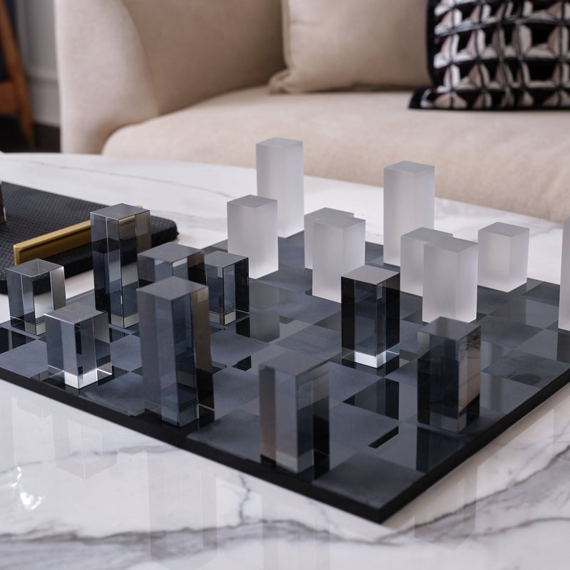 Frosted Checkers Set