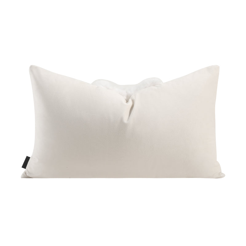 Ivory Fur Rectangle Cushion Cover
