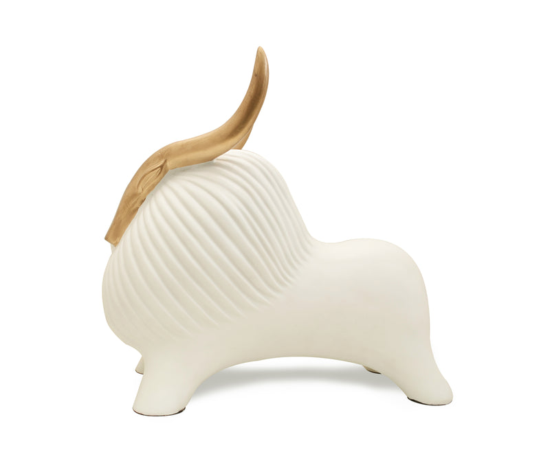 White Tauro Sculpture